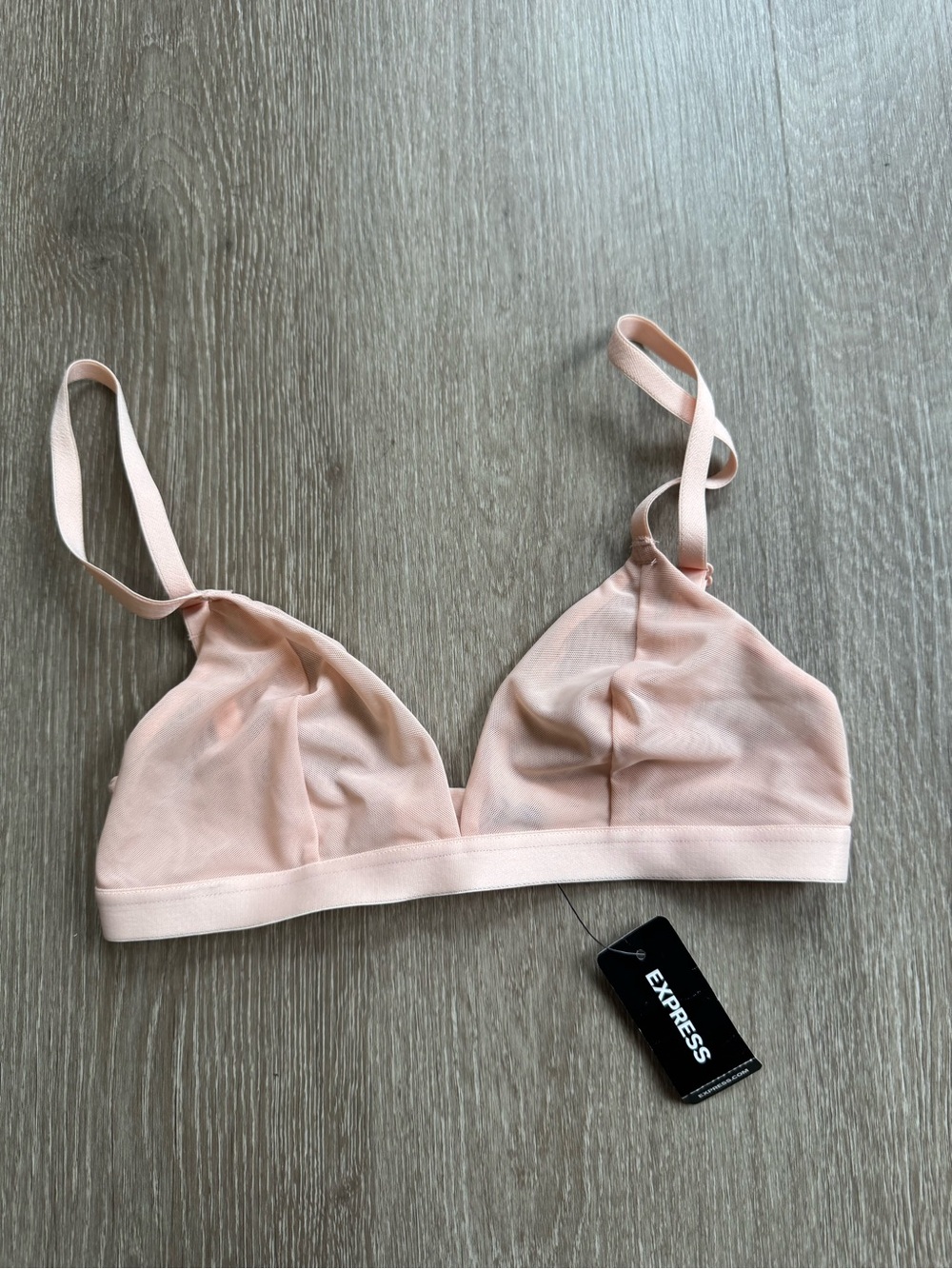 NWT Express Blush Pink Sheer Mesh Triangle Bralette Size XXS